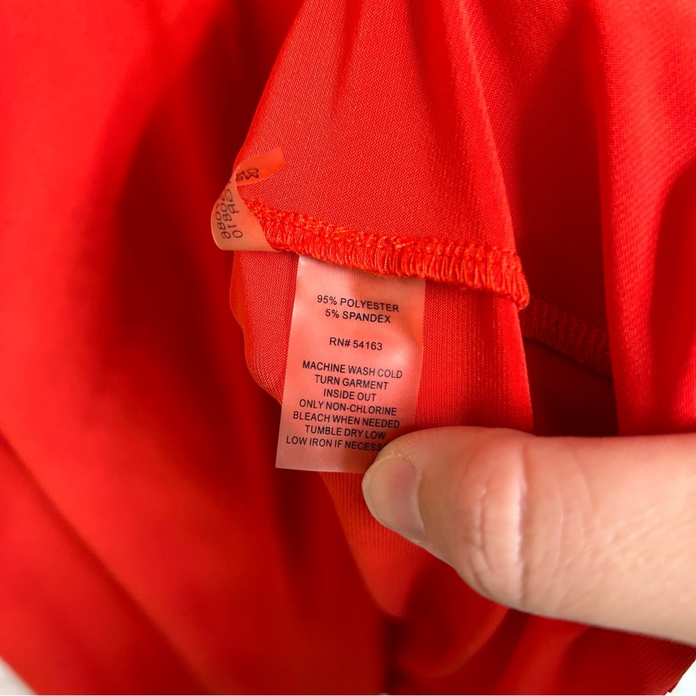 Calvin Klein Red Faux Wrap Surplice Sleeveless Dress - Picture 7 of 10
